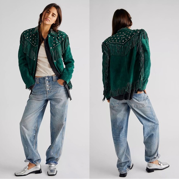 Veste Paris Texas Understated Leather Fringe Jacket Small - Picture 1 of 2